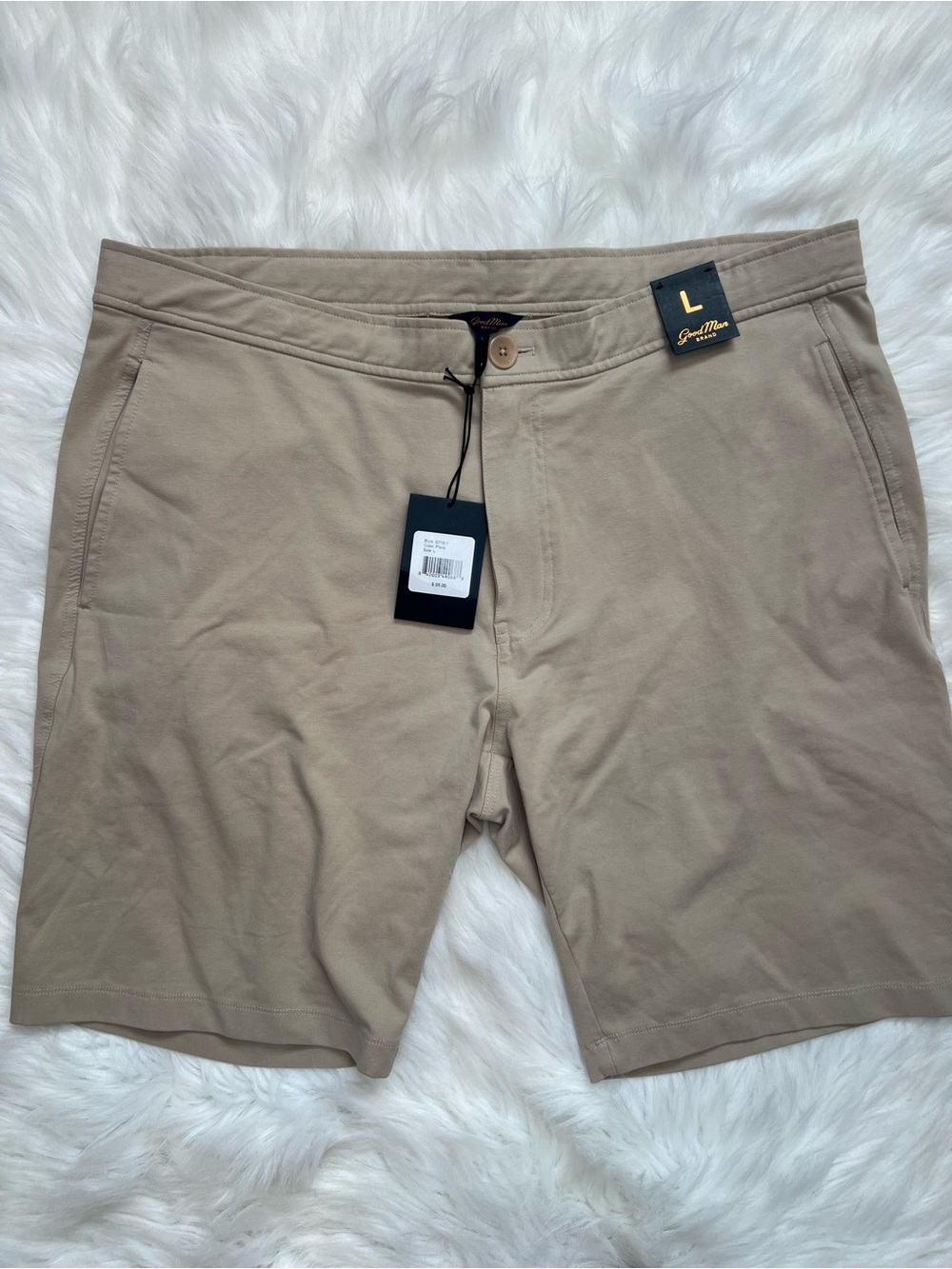 Good Man Brand Men's Flat-Front Khaki/Tan Shorts